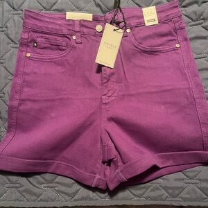 Judy Blue Women's Purple High-Rise Denim Shorts